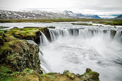 Scenic view of waterfall