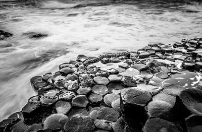 Close-up of pebbles on beach