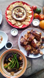 Directly above shot of food in plate