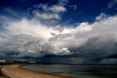 Scenic view of beach against sky