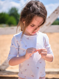 Portrait of girl looking away