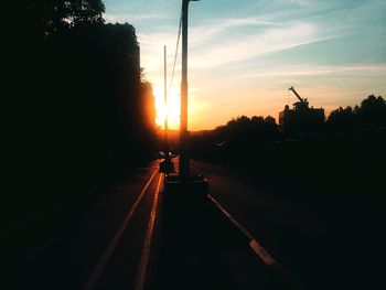 Railroad track at sunset