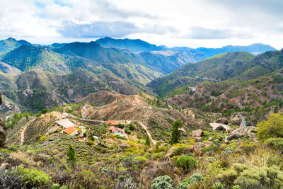 Scenic view of mountains against sky
