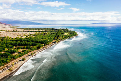 Aerial view of coastline maui, hawai, usa