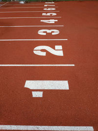 Full frame shot of running track