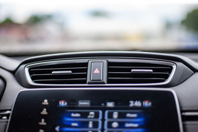 A view of inside the car