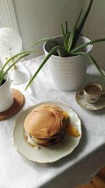 Breakfast on table at home