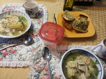 Close-up of served food