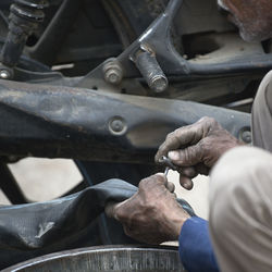 Man working in bus