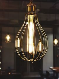 Close-up of illuminated light bulb