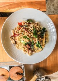 High angle view of meal served in plate