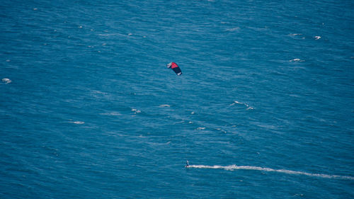 High angle view of people in sea