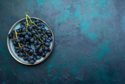 Directly above shot of grapes in bowl