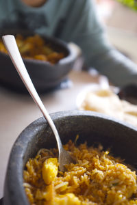 Close-up of breakfast in bowl