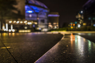 Close-up of illuminated city at night