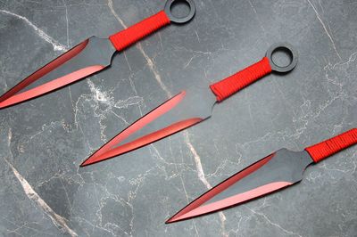 High angle view of work tools on table