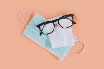 High angle view of sunglasses on table