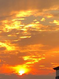 Low angle view of orange sky during sunset