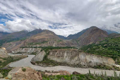 Scenic view of mountains against sky