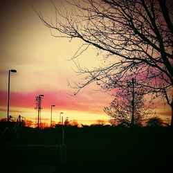 Silhouette tree against sky during sunset