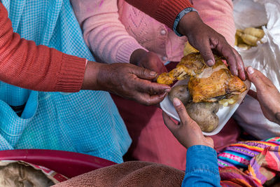 Womens hands preparing food
