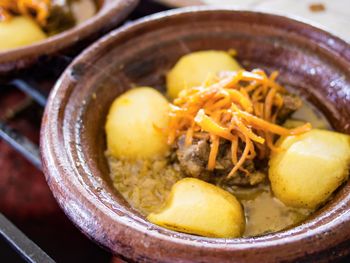 Close-up of meal served in bowl