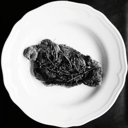 High angle view of bread in plate