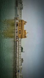 Reflection of building in water