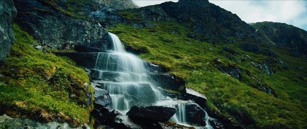 Scenic view of waterfall