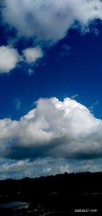 Low angle view of cloudy sky over city