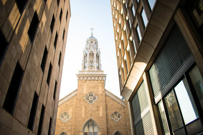 Low angle view of buildings against sky