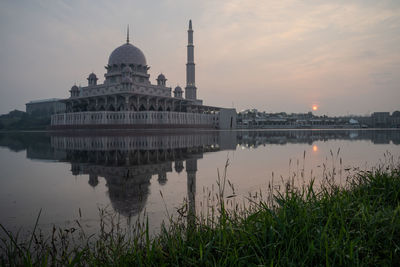 Reflection of buildings in water