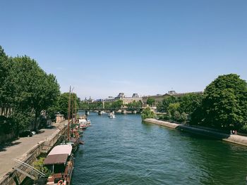 Scenic view of river against clear sky