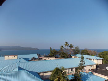 High angle view of swimming pool