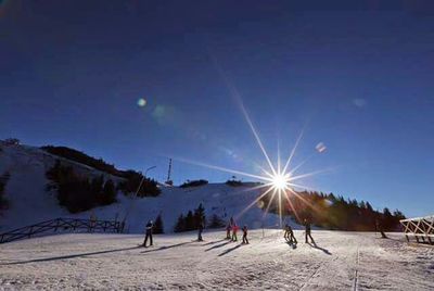 Sun shining over landscape