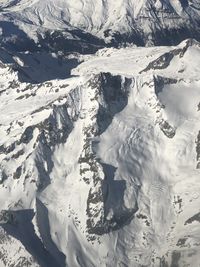 Aerial view of snowcapped mountains