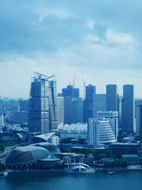 City skyline with river in background
