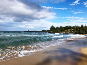 Scenic view of beach against sky