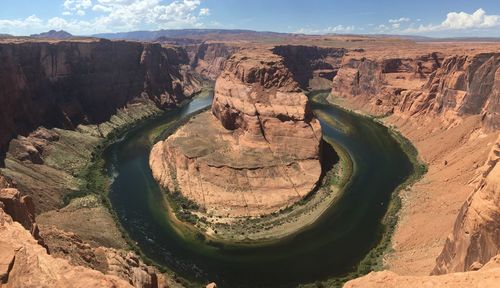 Aerial view of horseshoe band during sunny day