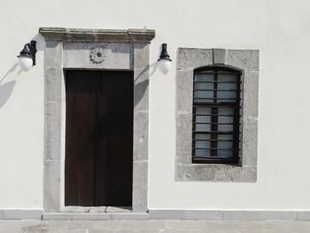 Low angle view of window on building