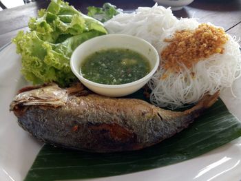 Close-up of food in plate