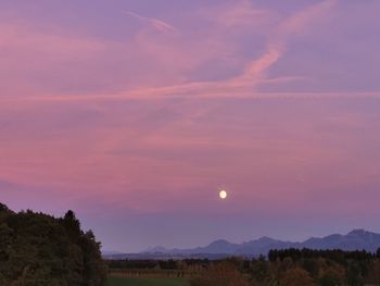 Scenic view of landscape against sky at sunset