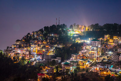 View of illuminated cityscape at night