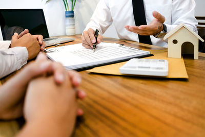 People working on table