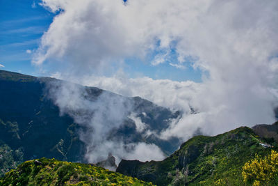 Scenic view of mountains against sky