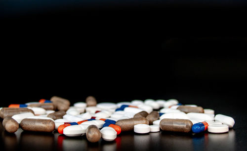 Close-up of pills on table