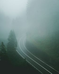 High angle view of people on road