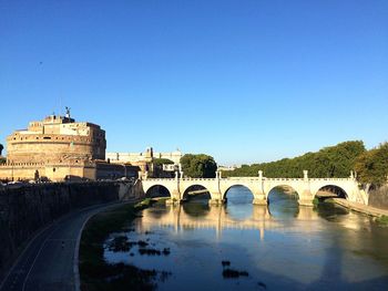 Ponte sisto bridge over tiber river against clear sky