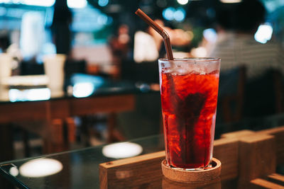 Close-up of drink on table