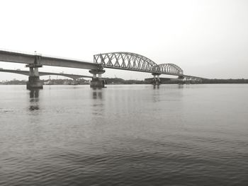 Bridge over river against clear sky